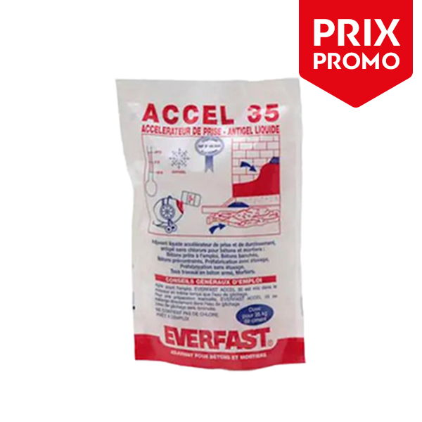 Produits Chimique Pour Le Béton Accélérateur De Prise Liquide Antigel Béton Et Mortier Everfast Accel 350 Ml – Image 2