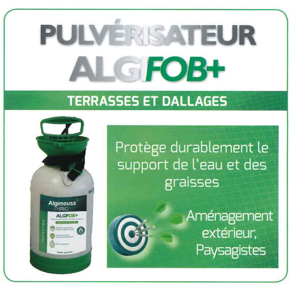 Produit Hydrofuge Et Imperméabilisant Pulvérisateur Algimouss Avec Imperméabilisant Algifob+ Dallage - 5L
