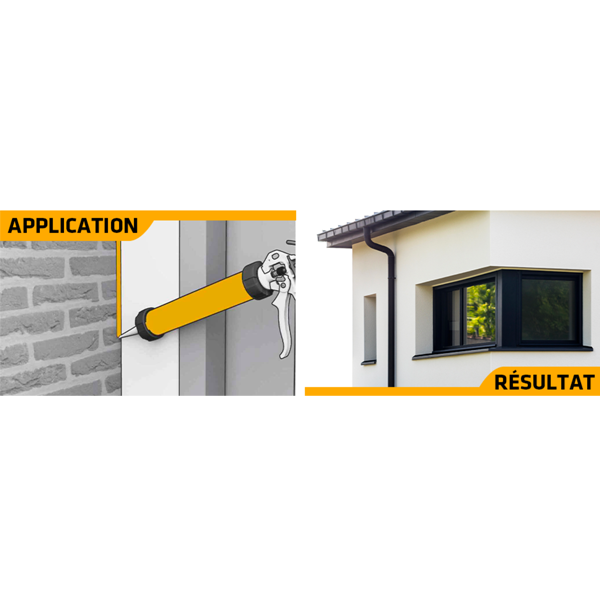 Mastic Acrylique Mastic Silicone Neutre Menuiseries SikaSeal 109 Transparent 300 Ml – Image 4