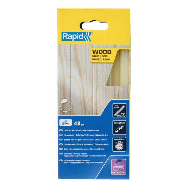 Colles à Bois Colle Stick Bâton Bois Carton Liège RAPID - Diamètre 12 Mm - Boîte X48 – Image 3