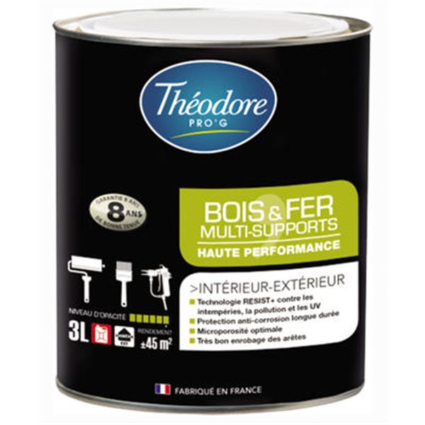 Théodore Prog Peintures Multi-matériaux Peinture Bois Fer Intérieur Extérieur Théodore Pro'G Rouge Satin 3L – Image 3