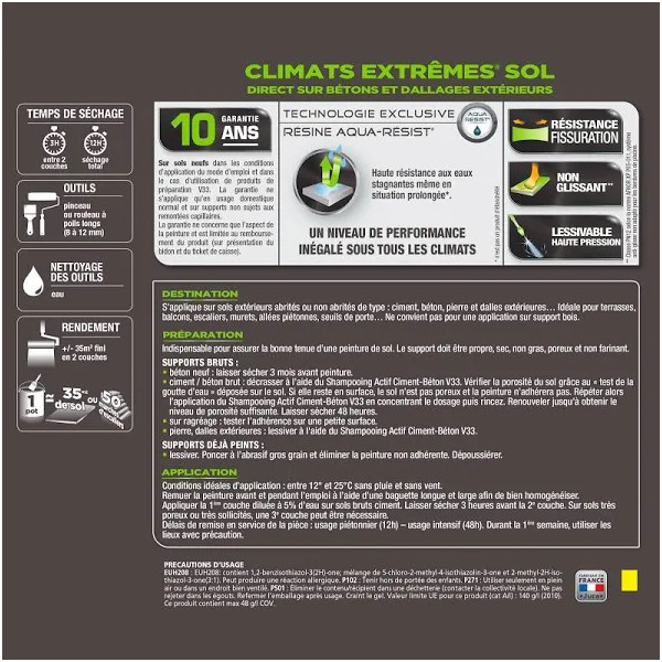 Peinture Sols Extérieurs V33 Climats Extrêmes Teinte Argile Satin 500ml – Image 3