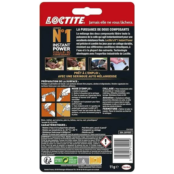 Colle Multi-usage Colle Epoxy Instant Power Loctite Prise Instantanée 11 Grammes – Image 5