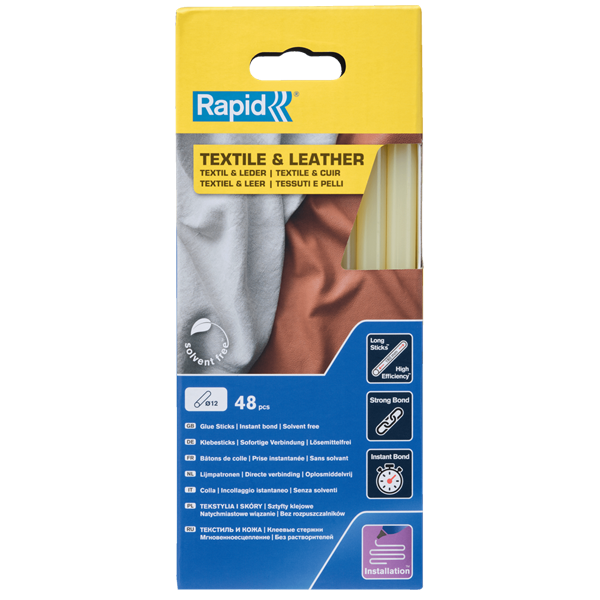 Pistolet à Colle Et Baton De Colle Colle Stick Bâton Textiles Cuir Rapid 190 Mm Ø 12 Mm Jaune X48 – Image 2