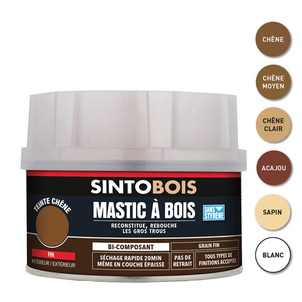 Sinto Mastic Pu Mastic Bois Réparations Courantes Séchage Rapide Blanc Boîte 190 Gr – Image 2
