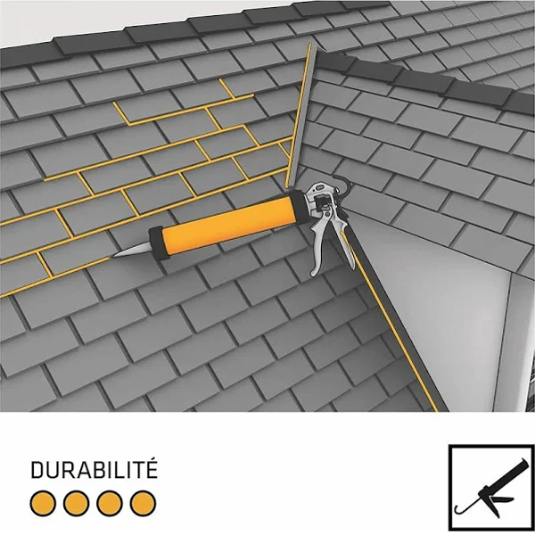 Mastic Pu Mastic Souple Fixation Tuiles Sikaflex Fixotuile Terre Cuite 300ml – Image 3