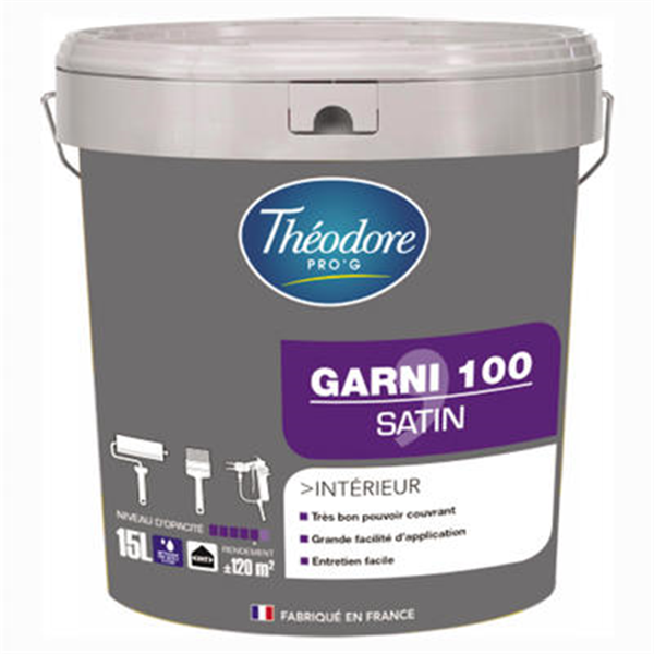 Théodore Prog Peinture Pour Cuisine Et Salle De Bain Peinture Garnissante Chantiers Garni 100 Théodore Pro'G Blanc Satin 15L