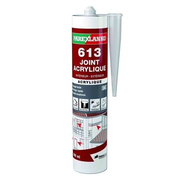 Mastic Acrylique Mastic Joint Acrylique Intérieur Extérieur ParexLanko 613 Blanc 300 Ml – Image 3
