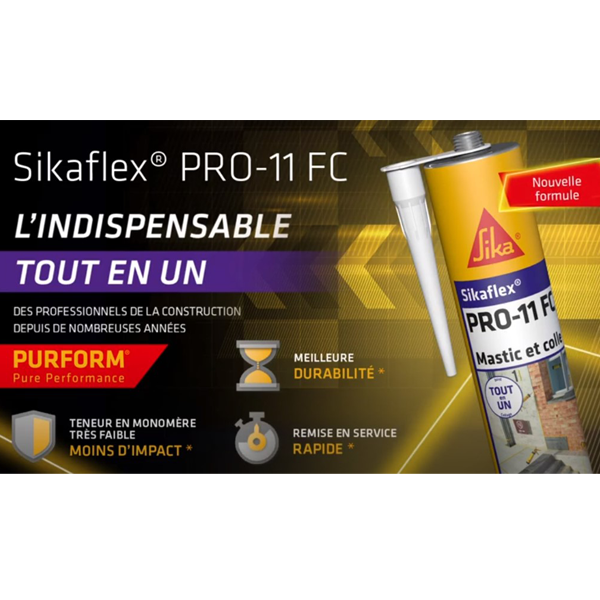 Mastic Pu Mastic-colle Sikaflex PRO-11FC Purform Blanc EcoFlex 35X300 Ml Pistolet – Image 4