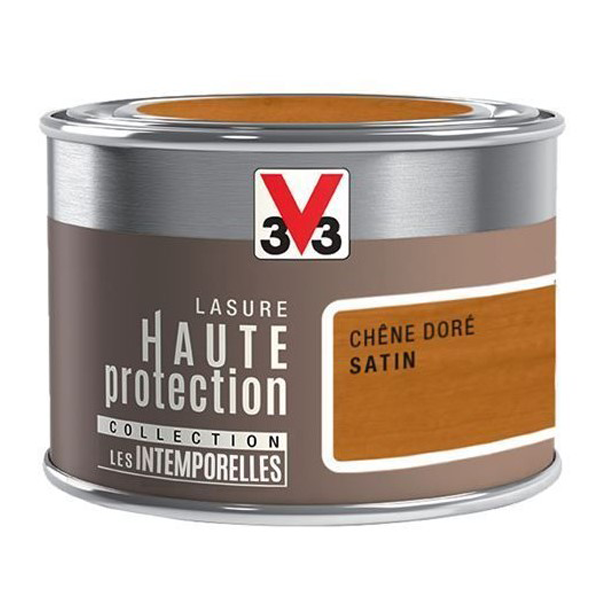 Lasure Pour Bois Lasure Bois Extérieur V33 Résine HP Chêne Doré Satin 125ml – Image 2