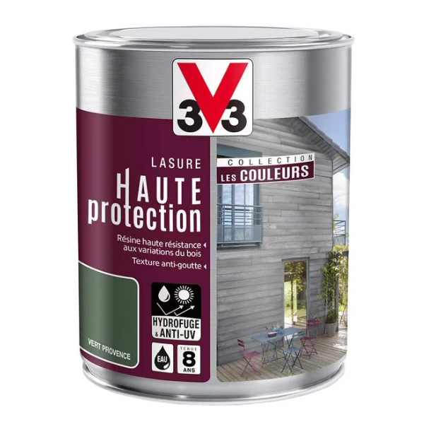 Lasure Pour Bois Lasure Bois Intérieur Extérieur V33 Résine HP Vert Provence Mat Pot 1L – Image 2