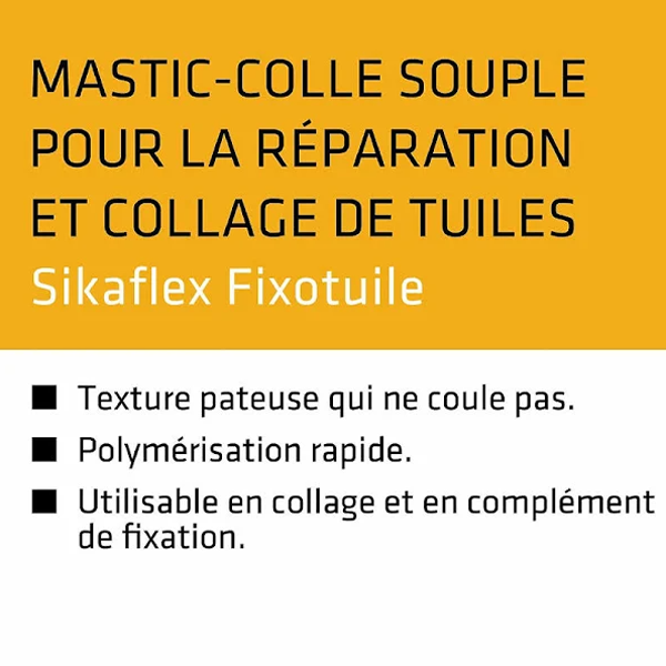 Mastic Pu Mastic Souple Fixation Tuiles Sikaflex Fixotuile Terre Cuite 300ml