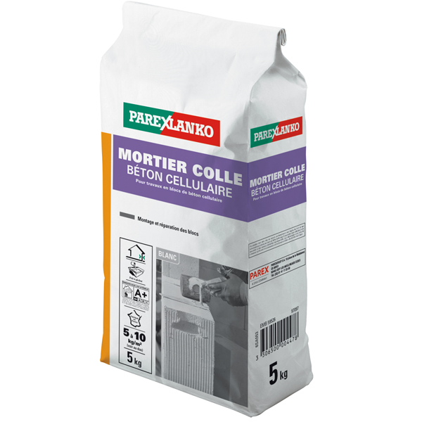 Parexlanko Mortier Et Colle Carrelage Mortier Colle Pour Béton Cellulaire Blanc Sac De 5 Kg 02833 – Image 2