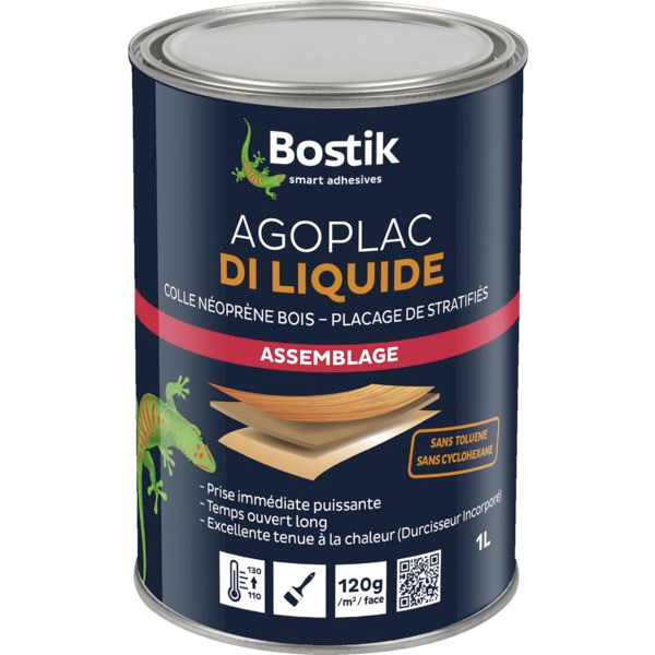Colles à Bois Colle Contact AGOPLAC DI Liquide Bidon 1 Litre Bostik 30604787