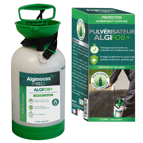 Produit Hydrofuge Et Imperméabilisant Pulvérisateur Algimouss Avec Imperméabilisant Algifob+ Dallage - 5L – Image 2