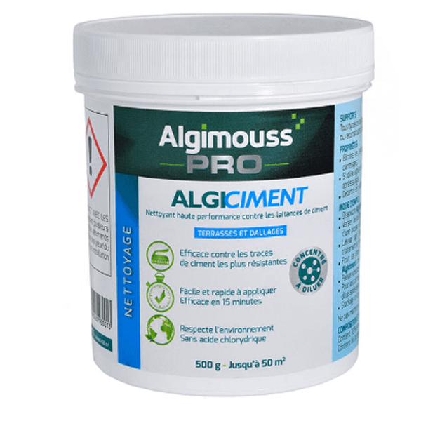 Produit Nettoyant Et Dégraissant Nettoyant Poudre Voiles De Ciment Algiciment 500g Algimouss 93001 – Image 2