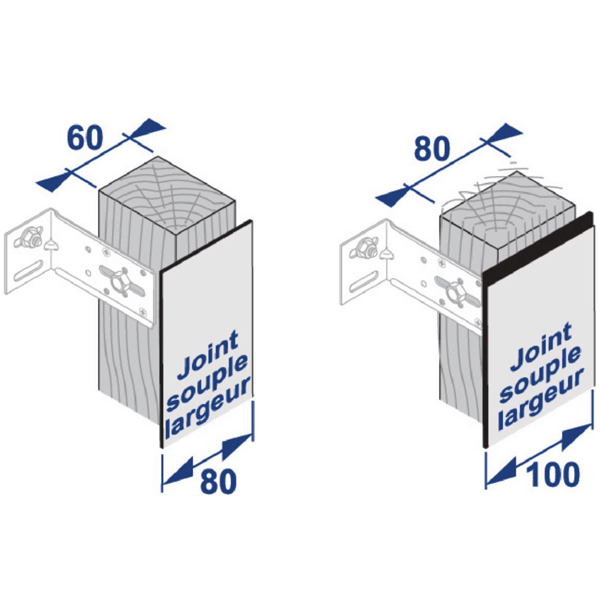 Etanco Joint Compriband Et Isolant Joint Souple Sans Lèvre Protection Chevrons Bois 100 Mm X 50M PVC Noir – Image 2