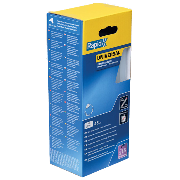 Pistolet à Colle Et Baton De Colle Colle Stick Bâton Multi-usages Rapid 190 Mm Ø 12 Mm Blanc X48 – Image 2