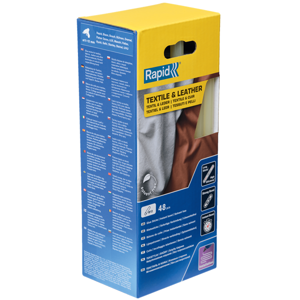 Pistolet à Colle Et Baton De Colle Colle Stick Bâton Textiles Cuir Rapid 190 Mm Ø 12 Mm Jaune X48 – Image 3