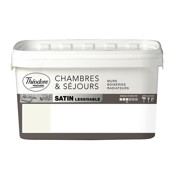 Theodore Peintures Peinture Murs Boiseries Et Radiateurs Peinture Acrylique Lessivable Théodore Peintures Cream Satin 0,75L – Image 2