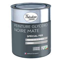 Theodore Peintures Peintures Antirouille Et Spéciales Fer Peinture Glycéro Antirouille Fer Théodore Peintures Noir Mat 0,5L