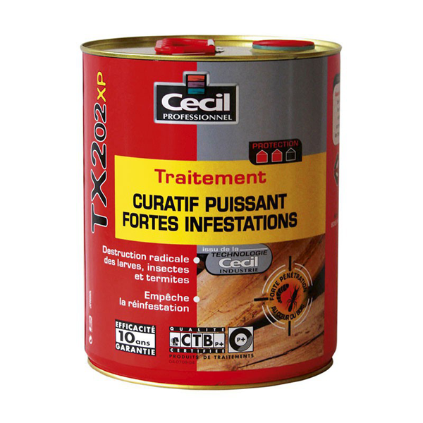 Traitement Du Bois Traitement Curatif Insecticide Bois - TX202 XP Cecil - Incolore - Bidon 5L
