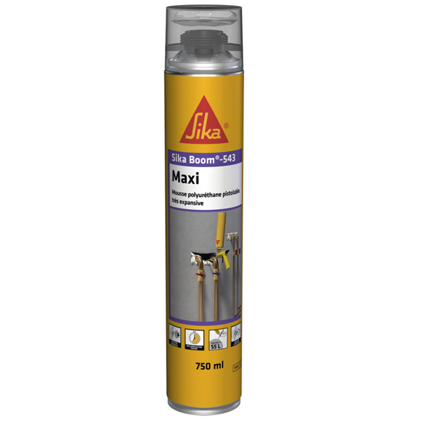 Mousse Expansive Polyuréthane Mousse Polyuréthane Pistolable Très Expansive - Sika Boom 543 Maxi - Beige - Aérosol De 750 Ml