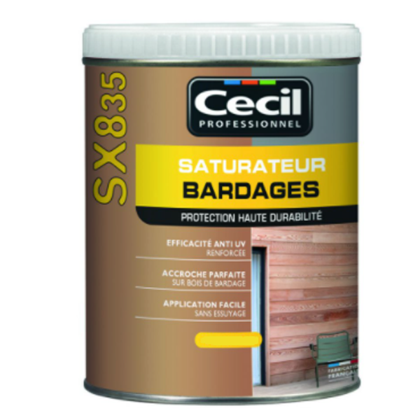 Traitement Du Bois Saturateur Tous Bois Bardages SX835 Cecil Aspect Mat Mélèze 1L