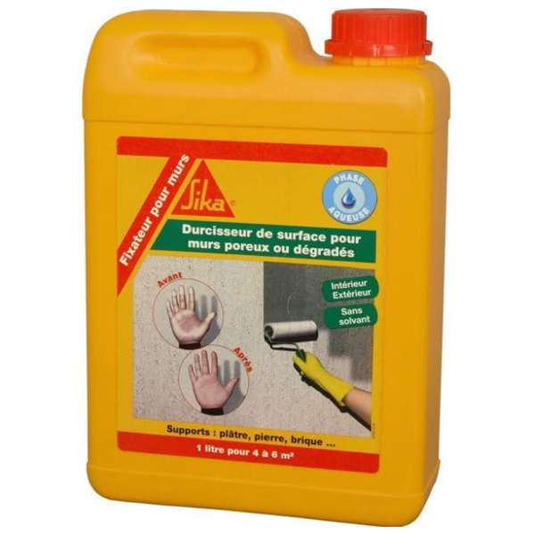 Mastic Et Préparation Support Fixateur De Surface Pour Murs Poreux Ou Dégradés Sika 2 Litres 66130