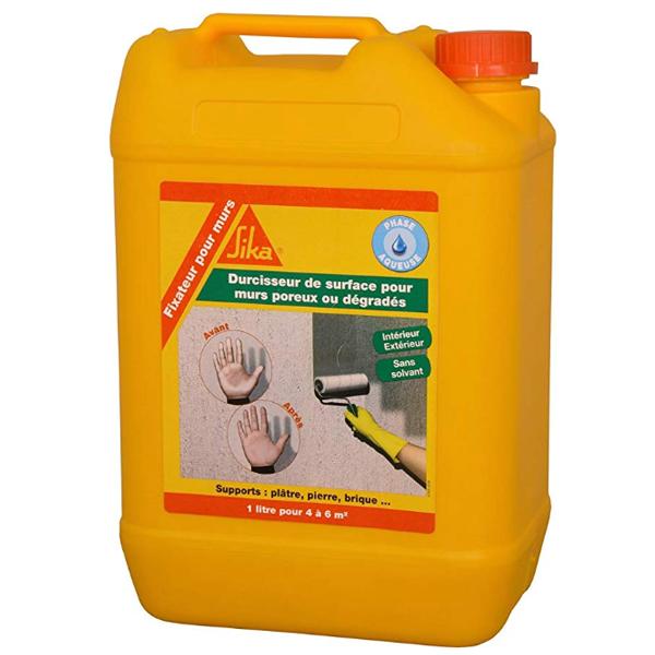 Mastic Et Préparation Support Fixateur De Surface Pour Murs Poreux Ou Dégradés Sika 5 Litres 66131 – Image 2