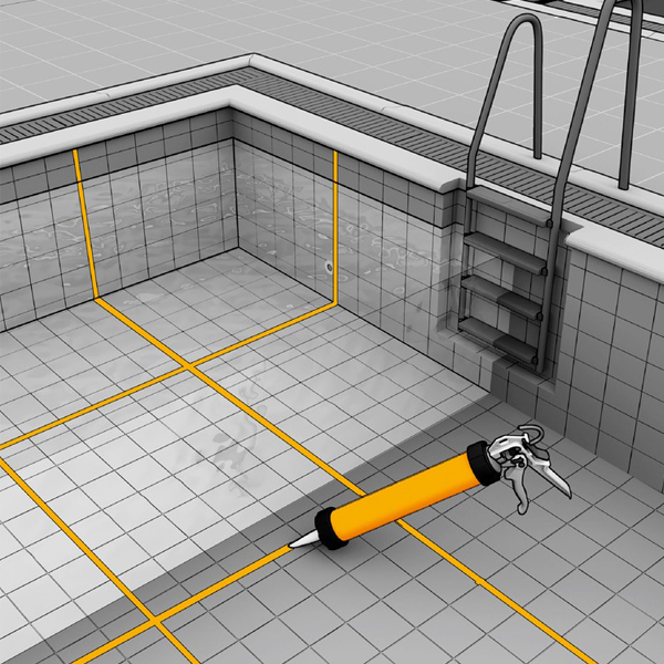 Mastic Silicone Neutre Joints Piscine Sikasil Pool Blanc 300 Ml