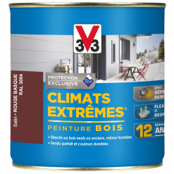 Peinture Exterieure Bois Peinture Bois Climats Extrêmes Satin Rouge Basque 500 Ml V33 106558