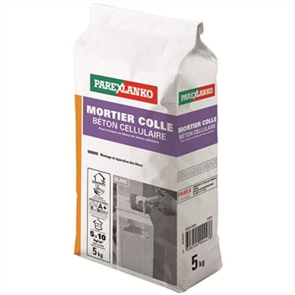 Parexlanko Mortier Et Colle Carrelage Mortier Colle Pour Béton Cellulaire Blanc Sac De 5 Kg 02833 – Image 3