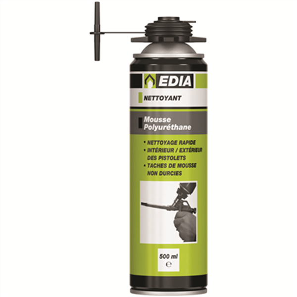 Edia Mousse Expansive Polyuréthane Nettoyant Mousse Polyuréthane Non Durcie Outils Supports Aérosol 500ml